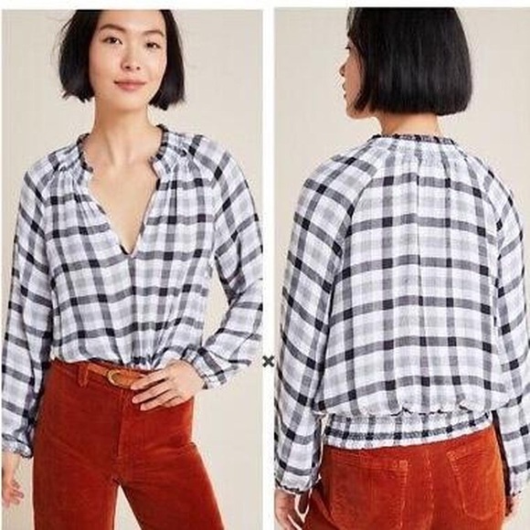 Cloth & Stone gingham top, Size Medium - Picture 2 of 4